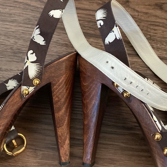 Gucci cloth sandals brown vintage authentic - Picture 7 of 7